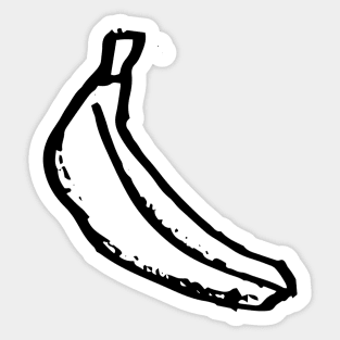 Banana Doodle Black Sticker